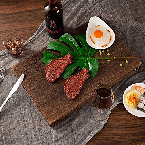 Yangbaga Serving Trays with Handles-Set of 7-Wooden Platters | Wooden Trays Anti-Slip Rectangular| Serving Trays for Parties |Multipurpose Trays Perfect for Food, Tea, Coffee,Drinks…