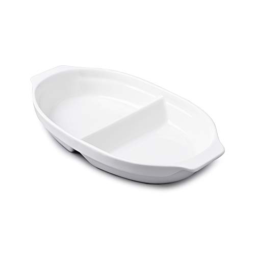 WM Bartleet & Sons 1750 T398 Traditional Porcelain Large Divided Vegetable and Sides Serving Dish 32cm – White