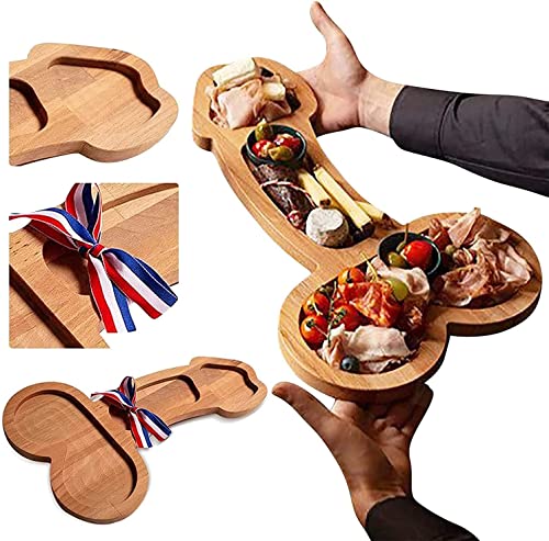 RIPETIC Charcuterie Board,Aperitif Board Solid Wood Cheese Boards Wine Meat Serving Board Food Platter for Wedding,Bachelor Party,Brithday Reception,Friends Gathering, Bar Drink (40cm/15.75inch)