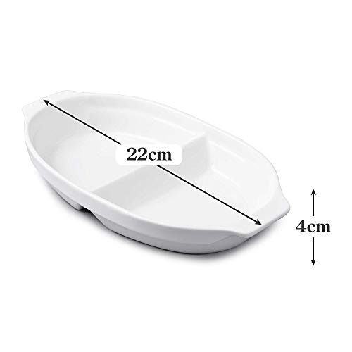 WM Bartleet & Sons 1750 T398 Traditional Porcelain Large Divided Vegetable and Sides Serving Dish 32cm – White