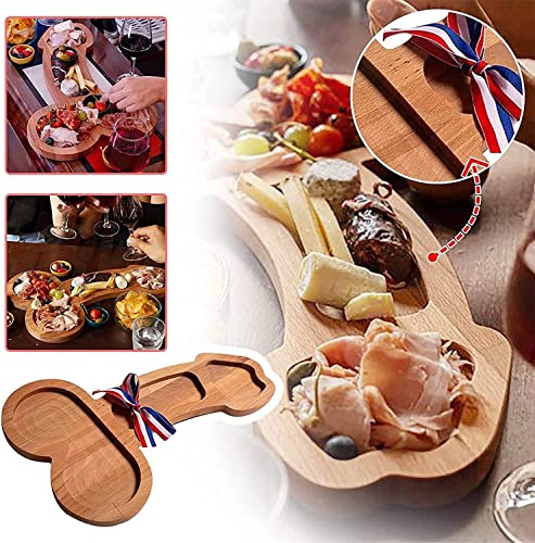 RIPETIC Charcuterie Board,Aperitif Board Solid Wood Cheese Boards Wine Meat Serving Board Food Platter for Wedding,Bachelor Party,Brithday Reception,Friends Gathering, Bar Drink (40cm/15.75inch)