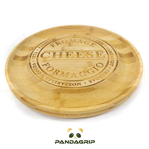 Unique Bamboo Cheese Board, Charcuterie Platter & Serving Tray for Wine, Crackers, Brie and Meat. Large & Thick Wooden Server - Fancy House Warming Gift & Perfect Choice for Gourmets