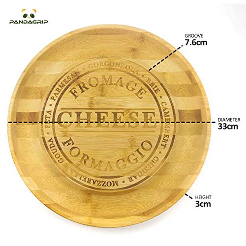 Unique Bamboo Cheese Board, Charcuterie Platter & Serving Tray for Wine, Crackers, Brie and Meat. Large & Thick Wooden Server - Fancy House Warming Gift & Perfect Choice for Gourmets