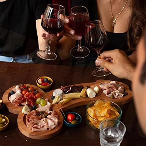 RIPETIC Charcuterie Board,Aperitif Board Solid Wood Cheese Boards Wine Meat Serving Board Food Platter for Wedding,Bachelor Party,Brithday Reception,Friends Gathering, Bar Drink (40cm/15.75inch)