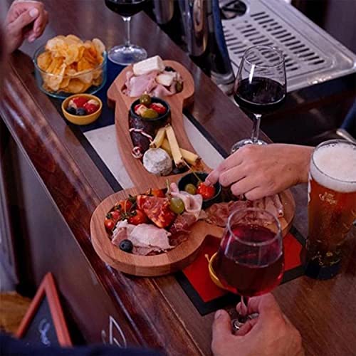 RIPETIC Charcuterie Board,Aperitif Board Solid Wood Cheese Boards Wine Meat Serving Board Food Platter for Wedding,Bachelor Party,Brithday Reception,Friends Gathering, Bar Drink (40cm/15.75inch)