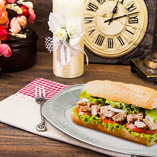 CaterOcassions Large Disposable Serving Platter - Foil Trays for Party Food - Reusable - 10 Tray Pack - 14" Oval Platters - Oven and Food Safe - Party Serving Trays and Platters - British Brand