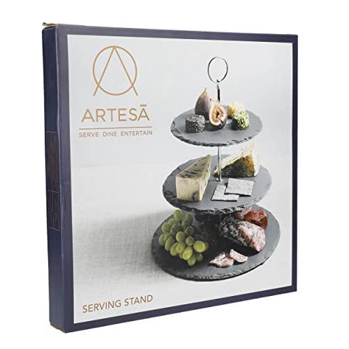 Artesà Three Tier Slate Cake Stand Serving Set, Cake Standing Set, 28.5x34.5cm, Gift Boxed