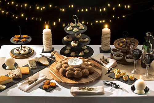 Artesà Three Tier Slate Cake Stand Serving Set, Cake Standing Set, 28.5x34.5cm, Gift Boxed