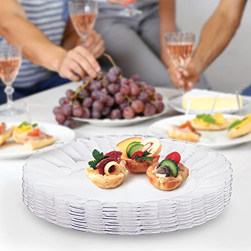 Matana - 10 Clear Multi-Use Plastic Oval Serving Trays for Platters - 30x23cm