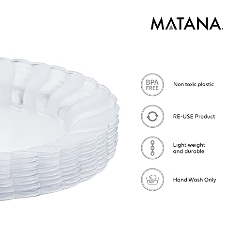 Matana - 10 Clear Multi-Use Plastic Oval Serving Trays for Platters - 30x23cm