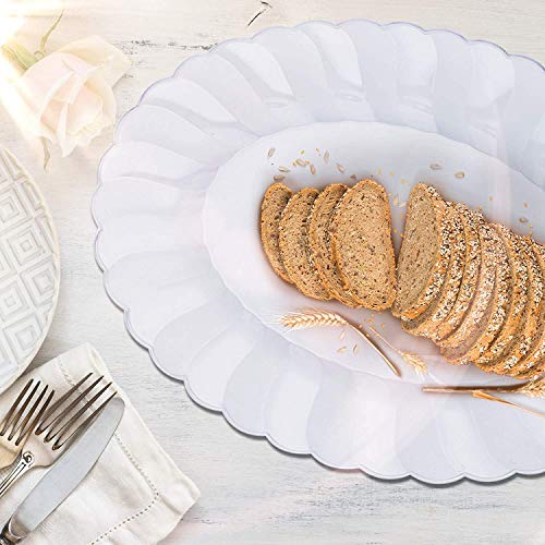 Matana - 10 Clear Multi-Use Plastic Oval Serving Trays for Platters - 30x23cm
