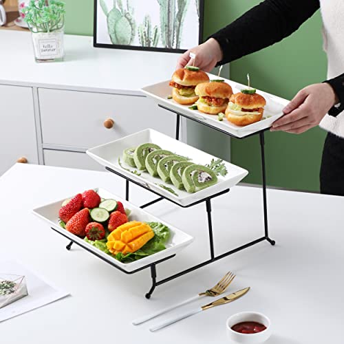 Vencier 3 Tier Serving Platter Set Three Tier Food Dessert & Cake Display Party Food Tray Set