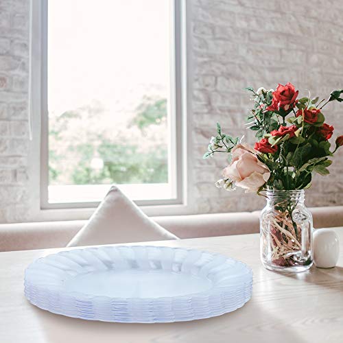 Matana - 10 Clear Multi-Use Plastic Oval Serving Trays for Platters - 30x23cm