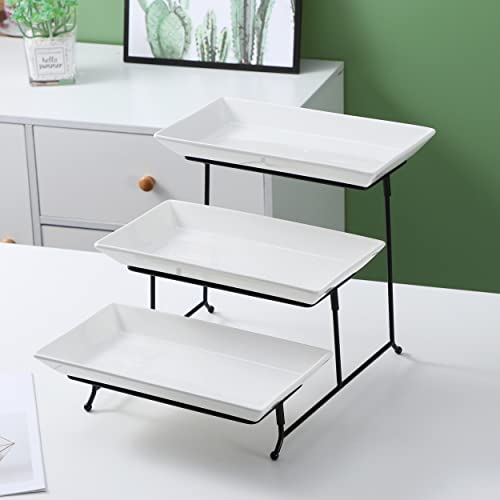 Vencier 3 Tier Serving Platter Set Three Tier Food Dessert & Cake Display Party Food Tray Set