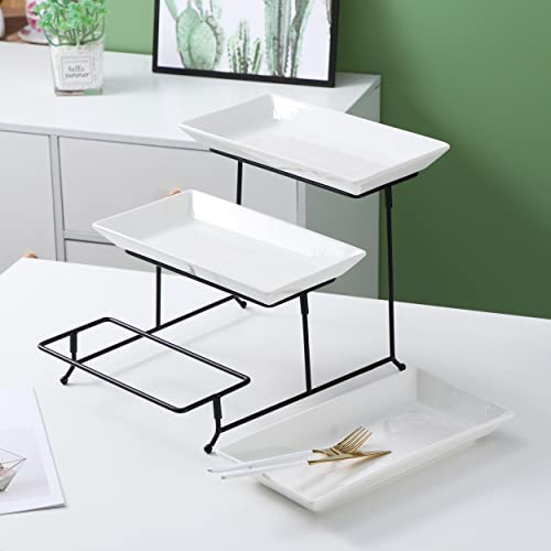 Vencier 3 Tier Serving Platter Set Three Tier Food Dessert & Cake Display Party Food Tray Set