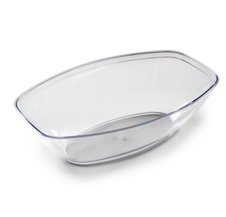 Pack of 3 Plastic Serving Bowls 1950ml | Plastic Rectangular Salad Bowls | Bowls Set - 66oz ~ Reusable ~ Durable ~ Clear