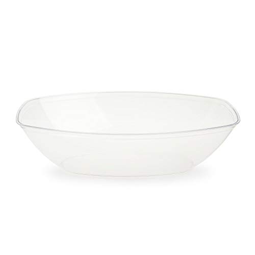 Pack of 3 Plastic Serving Bowls 1950ml | Plastic Rectangular Salad Bowls | Bowls Set - 66oz ~ Reusable ~ Durable ~ Clear