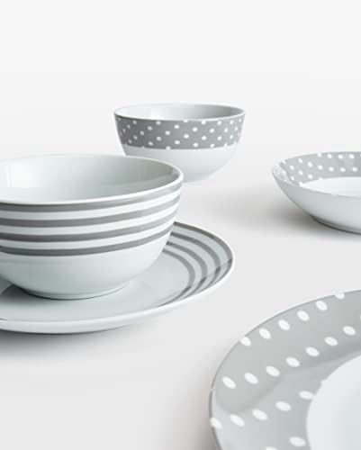Waterside - 80 Piece Grey Heart Combo Set