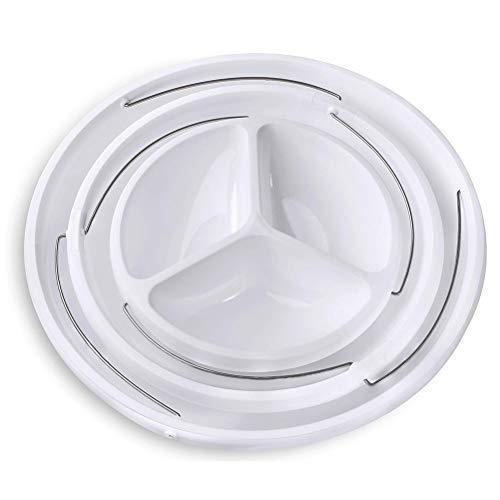 Alimat PluS 3 Tier Collapsible Serving Tray Party Bowls - Plastic Serving Platter Tiered Serving Stand for Salad, Snacks and Fruit - Appetizer Dessert Plates Candy Display