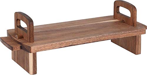 GEEZY Acacia Wooden Raised Serving Platter for Antipasti, Tapas, Entrees and Desserts, 36 x 13 x 13 cm