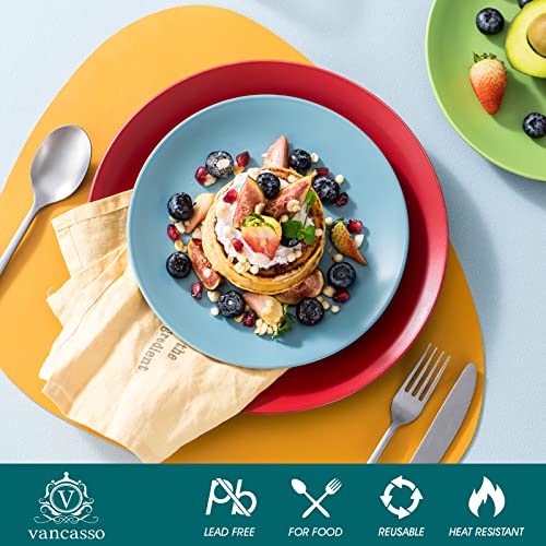 vancasso Allegro Matte Dinnerware Set - 16 Pieces Dinner Set Multicolored Stoneware Crockery with 10.7 inch Dinner Plate 8 inch Dessert Plate 7 inch Bowl and 14 oz Mug, Service for 4