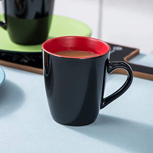 vancasso Allegro Matte Dinnerware Set - 16 Pieces Dinner Set Multicolored Stoneware Crockery with 10.7 inch Dinner Plate 8 inch Dessert Plate 7 inch Bowl and 14 oz Mug, Service for 4