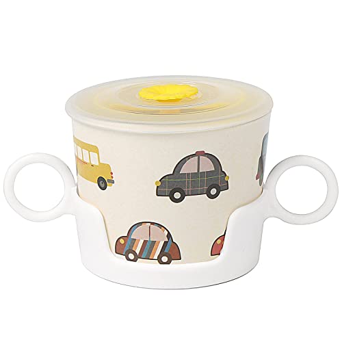 Greentainer Kids Cartoon Dinnerware Set - Children Dishes Food Plate Bowl Cup Spoon Fork Set Dishware, Unbreakable Tableware, Dishwasher Safe Kids Healthy Mealtime, BPA Free,7Pcs/Set-Car