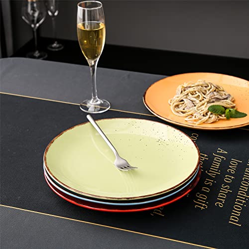 vancasso Navia Tropical Dinner Plate Set of 4, Stoneware Vintage Look Multicolour Dinnerware Tableware, 10.5 inch Snack/Salad/Fruit/Side Plate. (27 * 27 * 2.5cm)