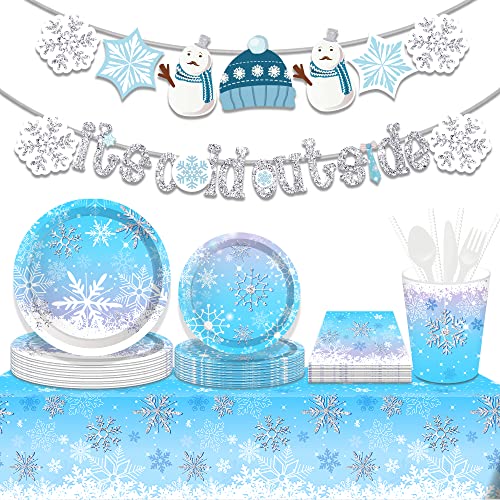 Blue and White Snowflake Christmas Party Paper Cups,8Pcs Xmas Winter Snowflakes Disposable Cup Frozen Paper Cups Christmas Tableware Decor for Winter Holiday Xmas Frozen Party Supplies Decorations