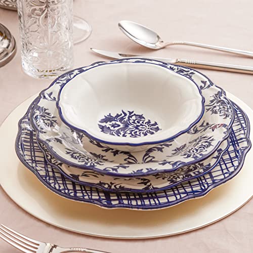 Karaca Maren Plate Set for 6 People, Porcelain, 24 Pcs of Crockery and Plates, Chic Table Service Set, Elegant Set for Daily Use and Special Occasions