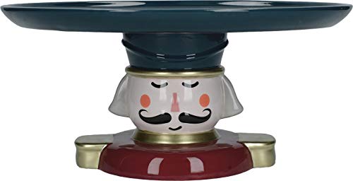 KitchenCraft The Nutcracker Collection Christmas Cake Stand, Ceramic, Multi Colour, 26 x 26 x 12 cm