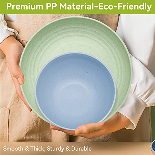 42PCS Plates and Bowls Set, Premium Plastic Dinner Sets with Carry Bag, Unbreakable Picnic Dinner Sets for 5 People Lightweight, Safe Plastic Plates, Cups, Bowls & Cutlery Set