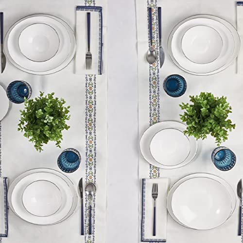 Karaca Pure 24-Piece Table Service Crockery Set for 6 People, Glass, Large Flat Plates, Dinner Plates, Cake Plates, Dessert Plates