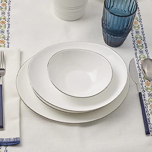 Karaca Pure 24-Piece Table Service Crockery Set for 6 People, Glass, Large Flat Plates, Dinner Plates, Cake Plates, Dessert Plates