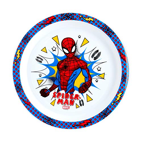 Marvel Spider-Man Kids Tableware Set – 3 Piece Reusable PP Plate, Bowl & Cup Set – Superhero Dinnerware Tableware Set for Mealtimes at Home, On Holiday or at Picnics – for 24 Months & Up, Blue