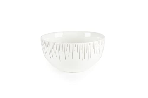 12pc Silver Sunburst, Porcelain Dinner Sets – 4X Dinner Plates, 4X Side Plates, 4X Bowls - Plate and Bowls Set for 4, Porcelain Dinnerware Sets for 4