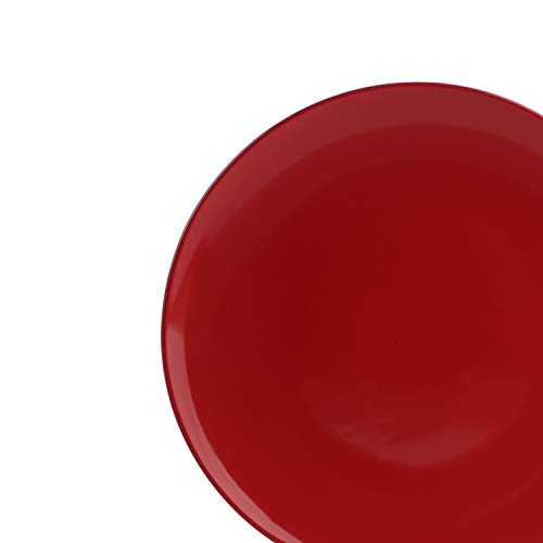 Amazon Basics 18-Piece Stoneware Dinnerware Set - Fire Engine Red, Service for 6