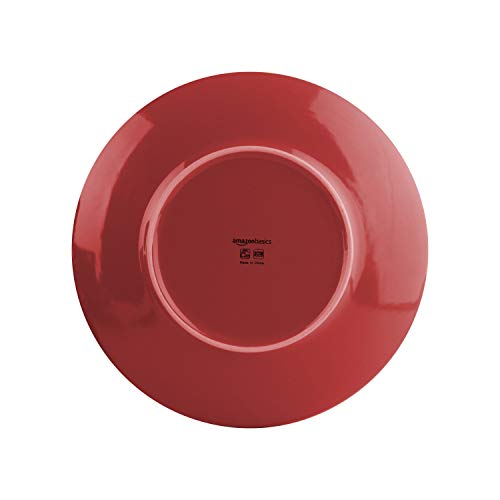 Amazon Basics 18-Piece Stoneware Dinnerware Set - Fire Engine Red, Service for 6