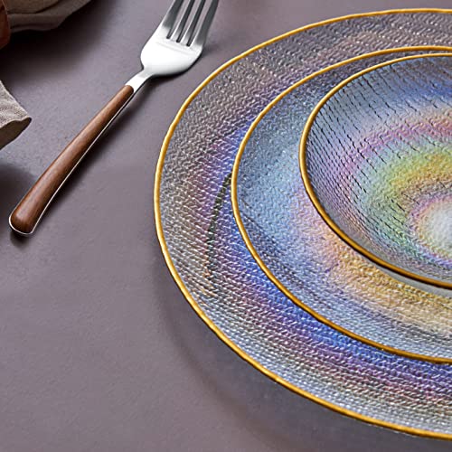 Karaca Glass Dinnerware Set for 6 Person, Glass, Multi-Colored, 18 Pieces, Dinner and Side Plates, Soup Bowls, Daily and Special Crockery Set