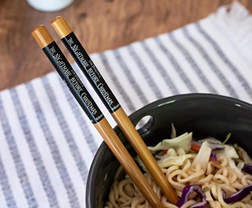Disney The Nightmare Before Christmas Jack Skellington Faces Japanese Ceramic Dinnerware Set | Includes 20-Ounce Ramen Noodle Bowl and Wooden Chopsticks