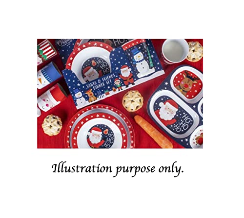 RSW INTERNATIONAL Christmas 3 Piece Melamine Feeding Set Cup Bowl Plate Santa and Friends