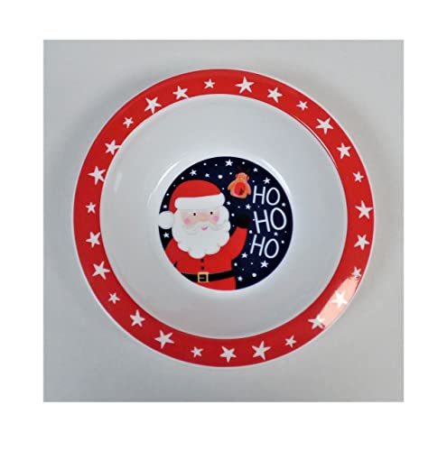 RSW INTERNATIONAL Christmas 3 Piece Melamine Feeding Set Cup Bowl Plate Santa and Friends