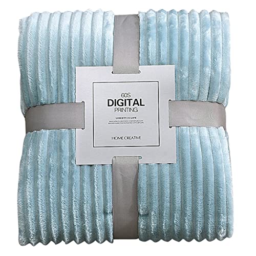 Sherpa Fleece Fluffy Blanket Soft Hugging Blanket Warm Throws for Sofa Large Plush Stripe Lightweight Beds Throws Couch Luxurious Textured Christmas Throws Baby Bedroom Accessories (Blue, 70X100cm)