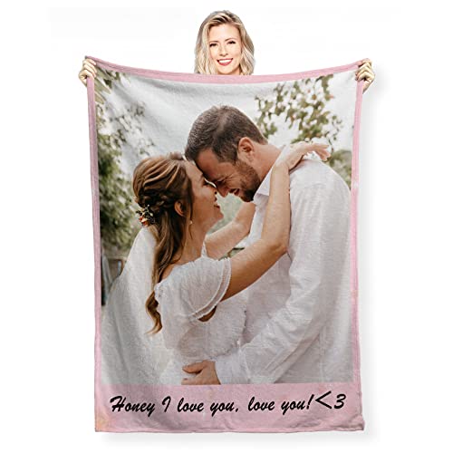 DZWSZ Personalised Photo Blanket, Baby Blanket, Custom Blanket with 1-9 Photo Collages, Throw Blanket, Christmas Halloween Blankets For Sofas, Personalised Gifts Daughter Blanket From Mum