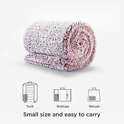 Bedsure Fleece Sherpa Throw Blanket Red - Fluffy Soft Cosy Fuzzy Furry Warm Blanket for Sofa and Bed, Single, 130x150cm