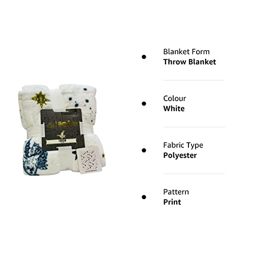 Licensed Primark Harry Potter Hogwarts Bed Throw Navy Blue Soft Cosy Warm Winter Blanket Home Decor 120 x 150cm