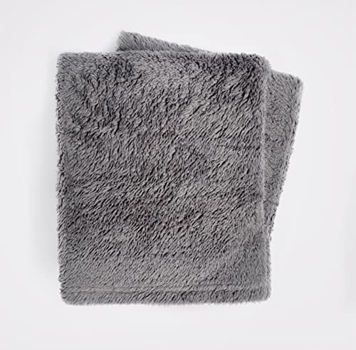Brentfords Teddy Fleece Blanket Large Throw Over Bed Plush Super Soft Warm Sofa Bedspread, Charcoal Grey - 125 x 150 cm