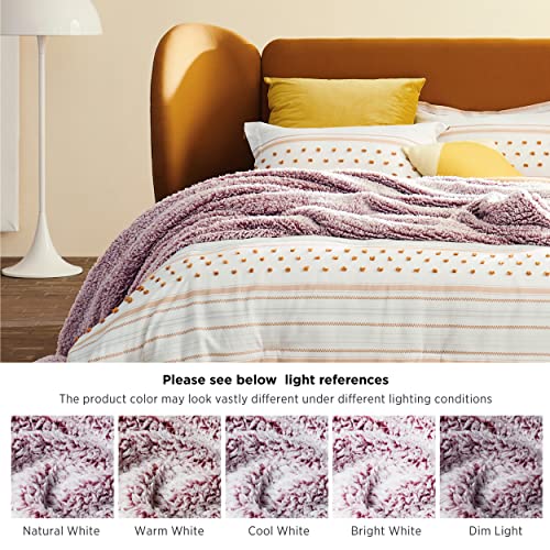 Bedsure Fleece Sherpa Throw Blanket Red - Fluffy Soft Cosy Fuzzy Furry Warm Blanket for Sofa and Bed, Single, 130x150cm