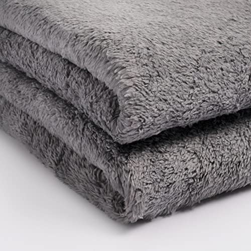 Brentfords Teddy Fleece Blanket Large Throw Over Bed Plush Super Soft Warm Sofa Bedspread, Charcoal Grey - 125 x 150 cm