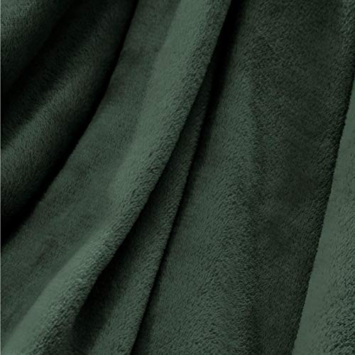 Brentfords Super Ultra Soft Flannel Fleece Blanket Large Fluffy Warm Throw Over Bed Sofa Settee, Emerald Green - 120 x 150cm